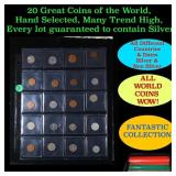 20 Great Coins of the World, hand selected, many t