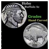 Hobo Buffalo Nickel 5c Grades Hand Carved