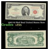 1963 $2 Red Seal United States Note Grades vf++