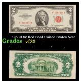 1953B $2 Red Seal United States Note Grades vf++