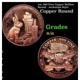 1oz .999 Fine Copper Bullion Round - Jackalope Sty