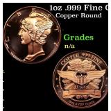 1oz .999 Fine Copper Bullion Round - Mercury Dime
