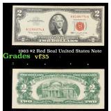 1963 $2 Red Seal United States Note Grades vf++