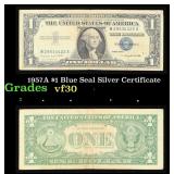 1957A $1 Blue Seal Silver Certificate Grades vf++