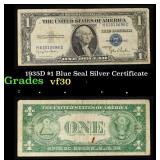 1935D $1 Blue Seal Silver Certificate Grades vf++