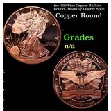 1oz .999 Fine Copper Bullion Round - Walking Liber