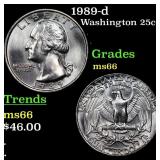 1989-d Washington Quarter 25c Grades GEM+ Unc