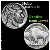 Hobo Buffalo Nickel 5c Grades Hand Carved