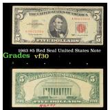 1963 $5 Red Seal United States Note Grades vf++