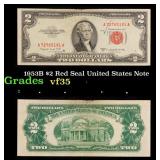 1953B $2 Red Seal United States Note Grades vf++