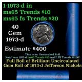 BU Shotgun Jefferson 5c roll, 1973-d 40 pcs Bell T