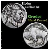 Hobo Buffalo Nickel 5c Grades Hand Carved