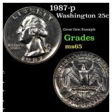 1987-p Washington Quarter 25c Grades GEM Unc