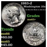 1983-d Washington Quarter 25c Grades GEM+ Unc