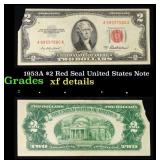 1953A $2 Red Seal United States Note Grades xf det