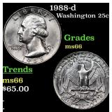 1988-d Washington Quarter 25c Grades GEM+ Unc