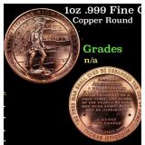 1oz .999 Fine Copper Bullion Round - Right to Bear