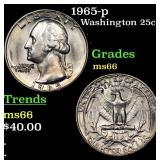1965-p Washington Quarter 25c Grades GEM+ Unc
