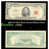 1963 $5 Red Seal United States Note Grades vf++