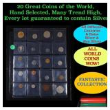 20 Great Coins of the World, hand selected, many t
