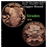 1oz .999 Fine Copper Bullion Round - "Drop Bear" S