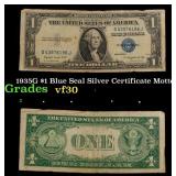 1935G $1 Blue Seal Silver Certificate Grades vf++