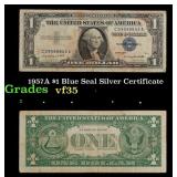 1957A $1 Blue Seal Silver Certificate Grades vf++