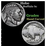 Hobo Buffalo Nickel 5c Grades Hand Carved