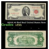 1953A $2 Red Seal United States Note Grades vf++