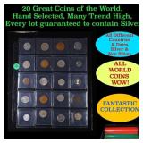 20 Great Coins of the World, hand selected, many t