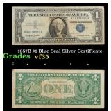 1957B $1 Blue Seal Silver Certificate Grades vf++