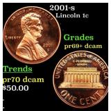 2001-s Proof Lincoln Cent 1c Grades GEM++ Proof De