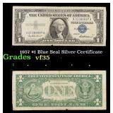 1957 $1 Blue Seal Silver Certificate Grades vf++