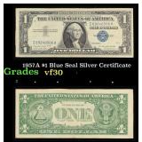1957A $1 Blue Seal Silver Certificate Grades vf++