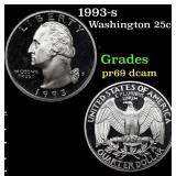 1993-s Proof Washington Quarter 25c Grades GEM++ P