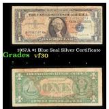 1957A $1 Blue Seal Silver Certificate Grades vf++