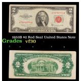 1953B $2 Red Seal United States Note Grades vf++