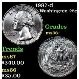 1987-d Washington Quarter 25c Grades GEM++ Unc