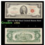 1963 $2 Red Seal United States Note Grades vf++