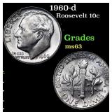 1960-d Roosevelt Dime 10c Grades Select Unc