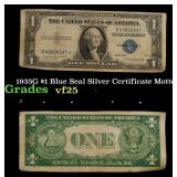 1935G $1 Blue Seal Silver Certificate Grades vf+ M