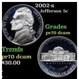 2002-s Proof Jefferson Nickel 5c GEM++ Proof Deep