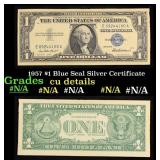 1957 $1 Blue Seal Silver Certificate Grades cu det