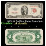 1953A $2 Red Seal United States Note Grades xf det