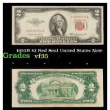 1953B $2 Red Seal United States Note Grades vf++