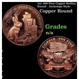 1oz .999 Fine Copper Bullion Round - Jackalope Sty