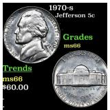 1970-s Jefferson Nickel 5c Grades GEM+ Unc