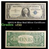 1957A $1 Blue Seal Silver Certificate Grades vf++