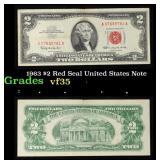 1963 $2 Red Seal United States Note Grades vf++
