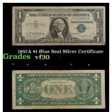 1957A $1 Blue Seal Silver Certificate Grades vf++